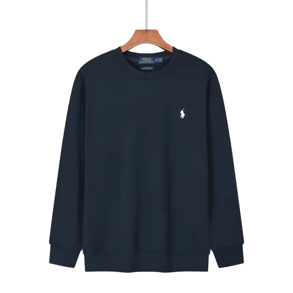 P178 2693#RL Ralph Lauren pony embroidered round neck sweatshirt Color: black gray dark blue Size: M-XXL Fabric: 350g cotton terry Technology: embroidery